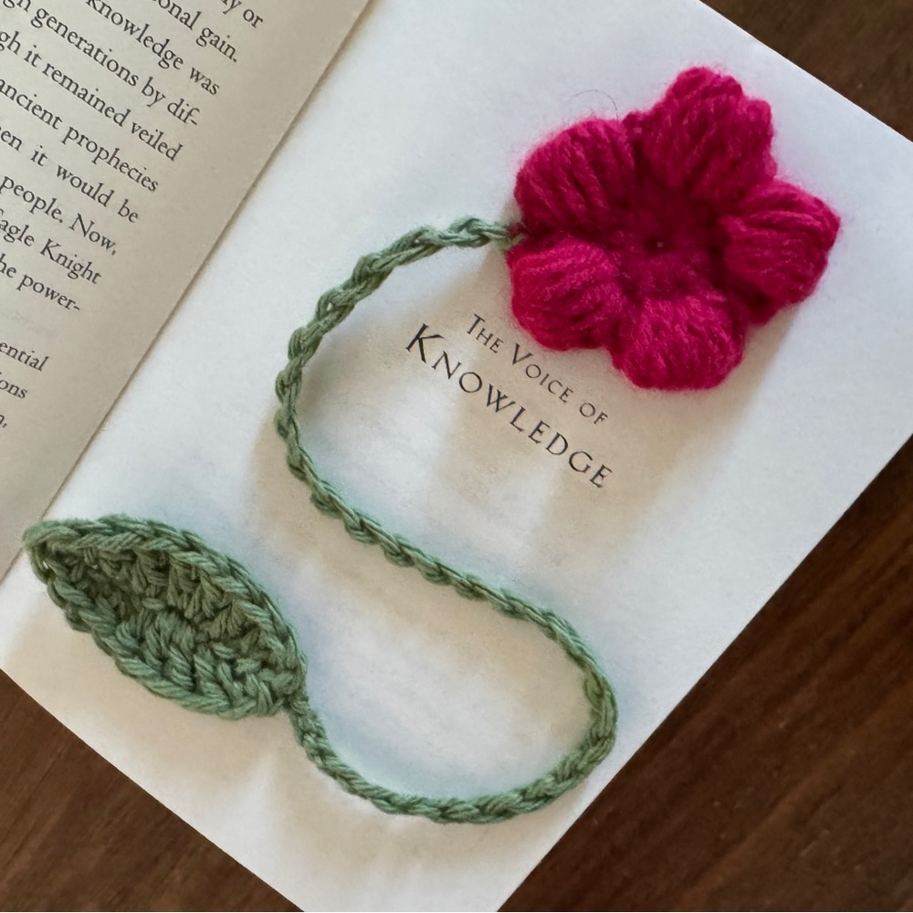 Handmade Crochet Flower Bookmark